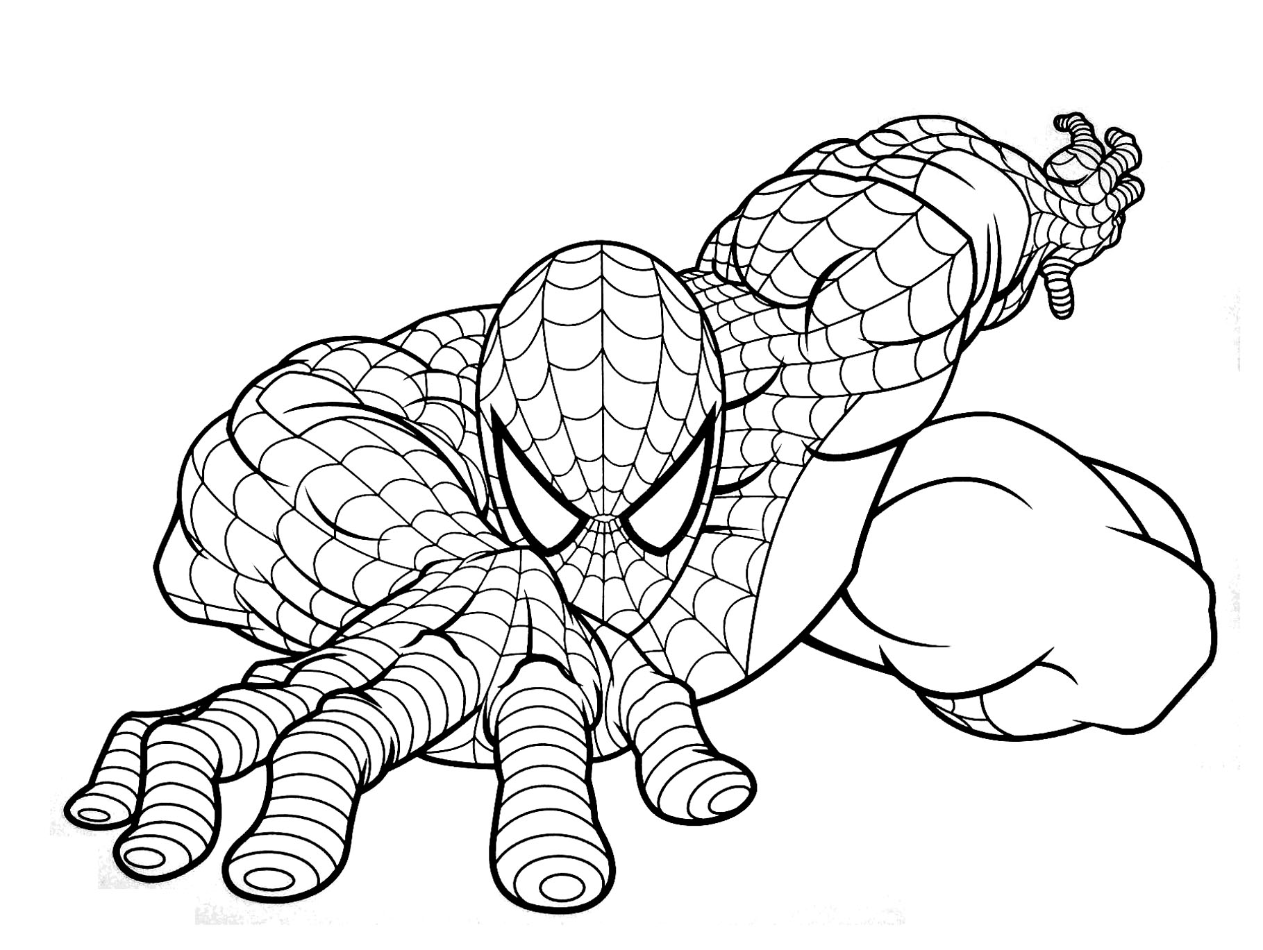 Free spiderman drawing to print and color