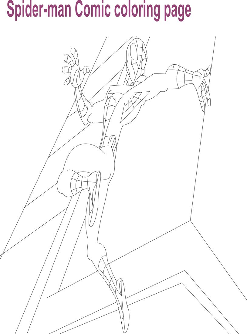 Spiderman ic character coloring page