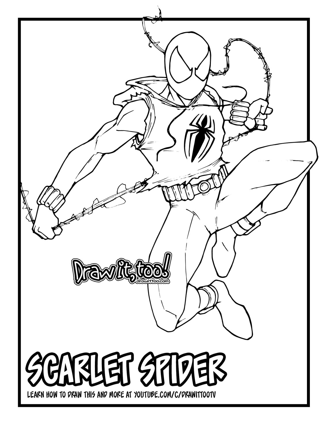 How to draw the scarlet spider spider