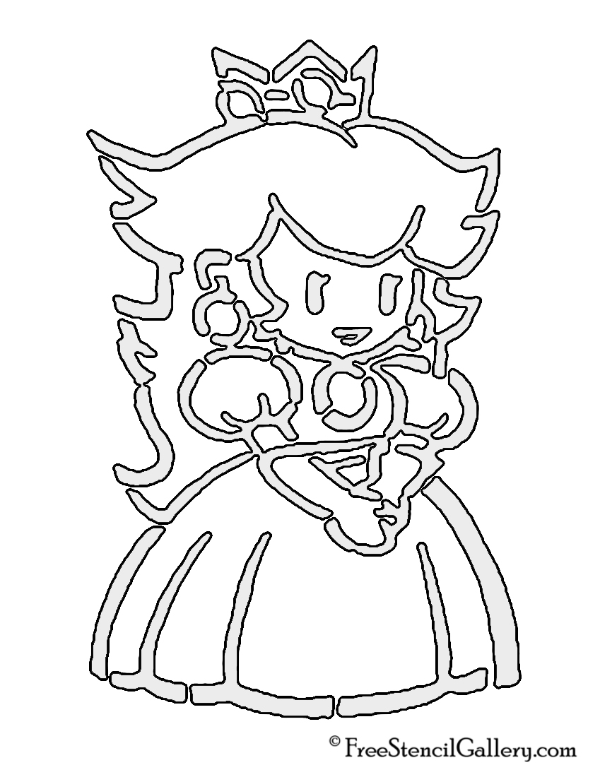 Paper mario peach stencil free stencil gallery