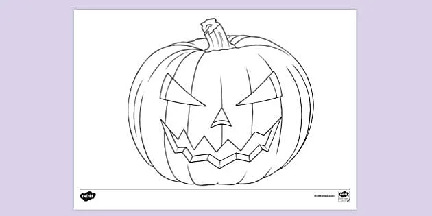 Easy halloween louring page for eyfs ks â pumpkin