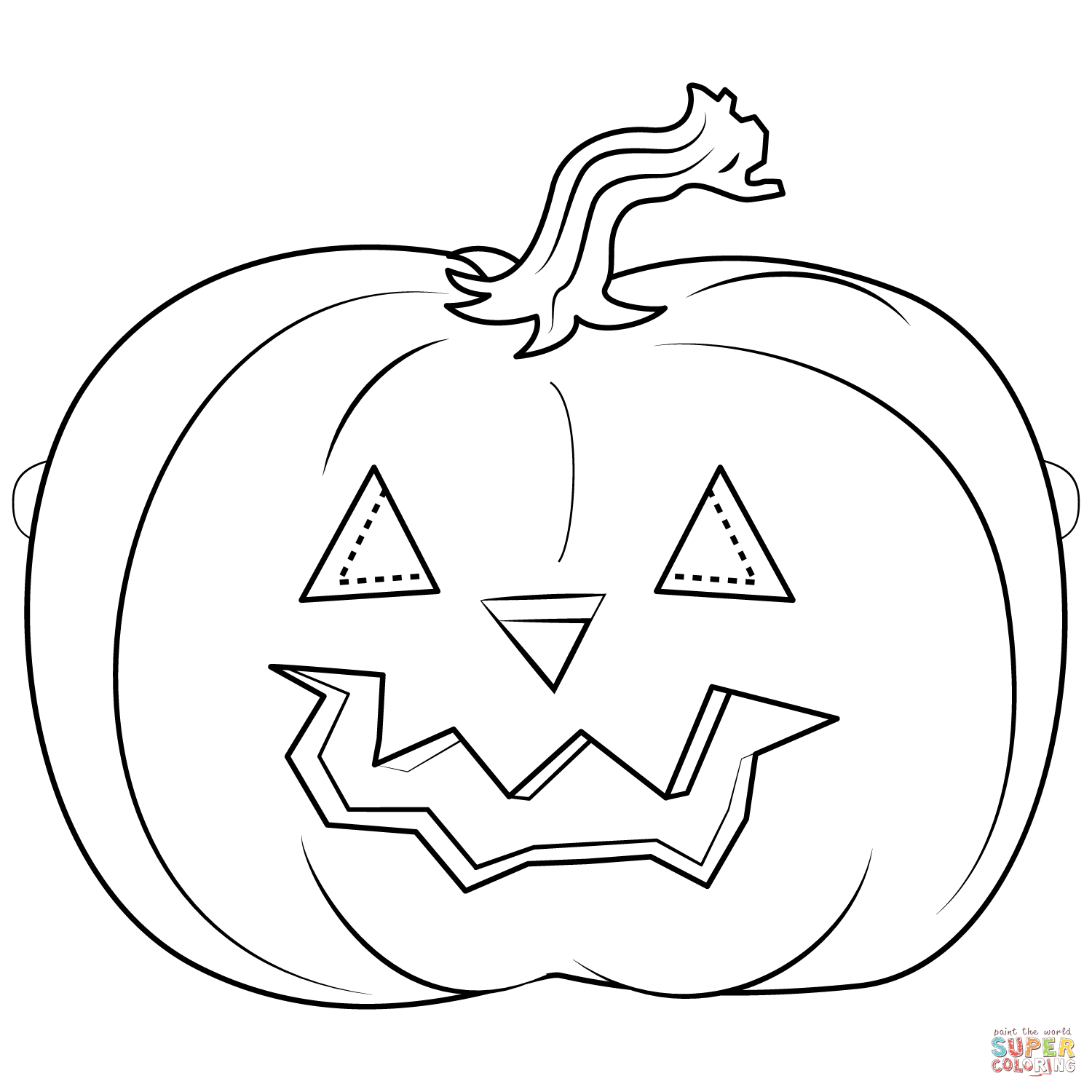 Pumpkin mask coloring page free printable coloring pages