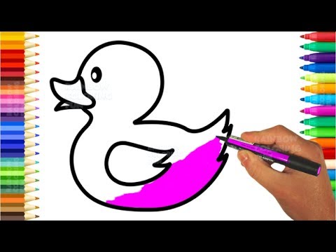 Learn colors for kids with rubber duck coloring book