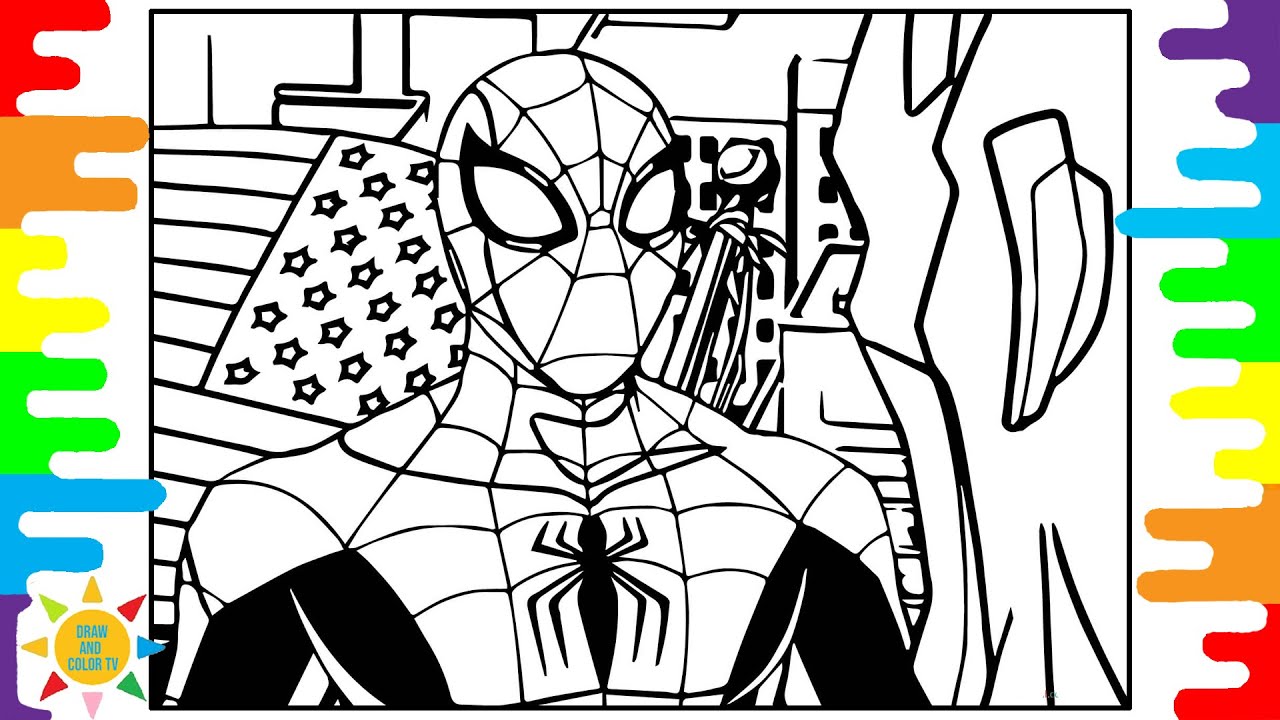 Spiderman coloring usa flag coloring page deaf kev