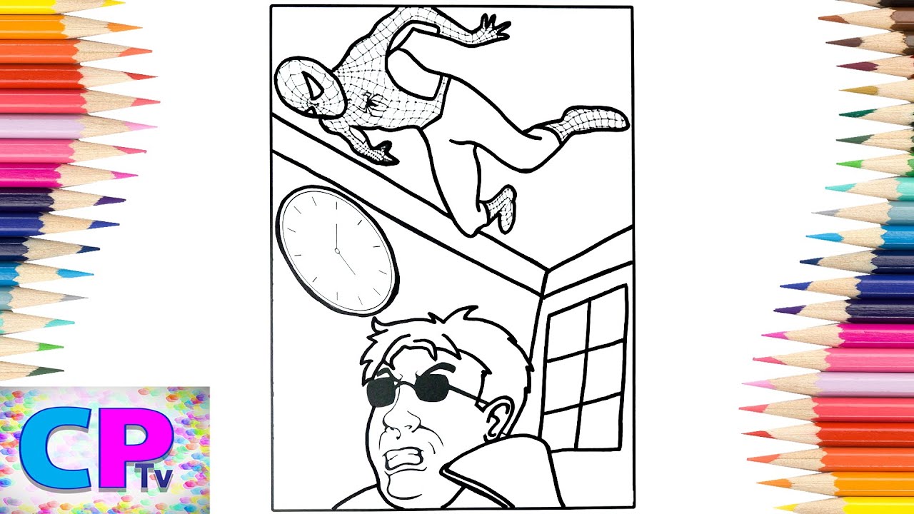 Spideran vs dr octopus coloring pagesspideran is on the ceilingtobu