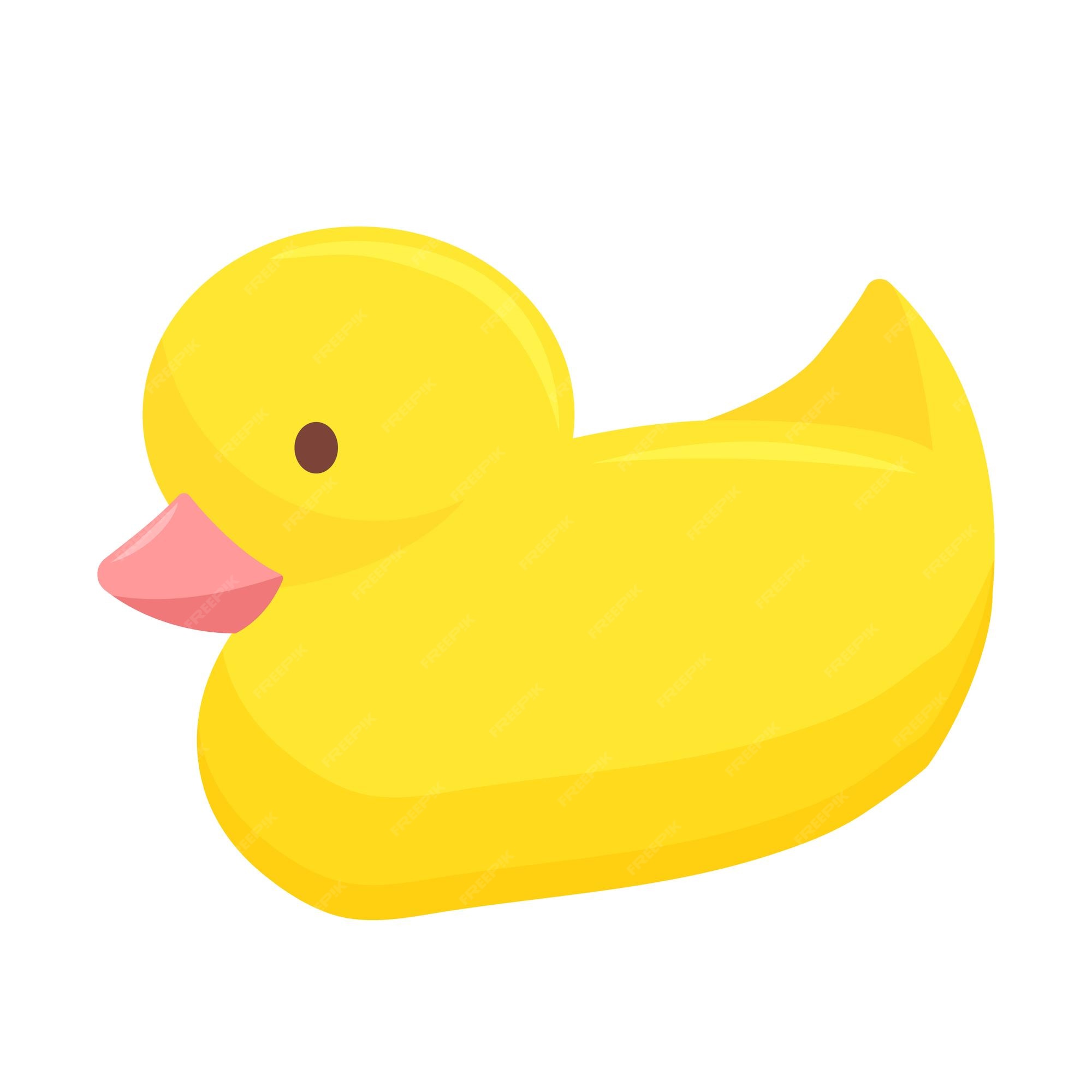 Premium vector yellow rubber duck isolated on white vector bath baby toy in cartoon style