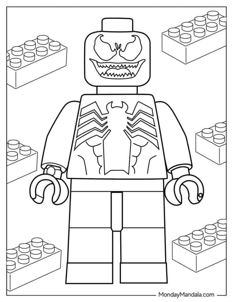 Venom coloring pages free pdf printables