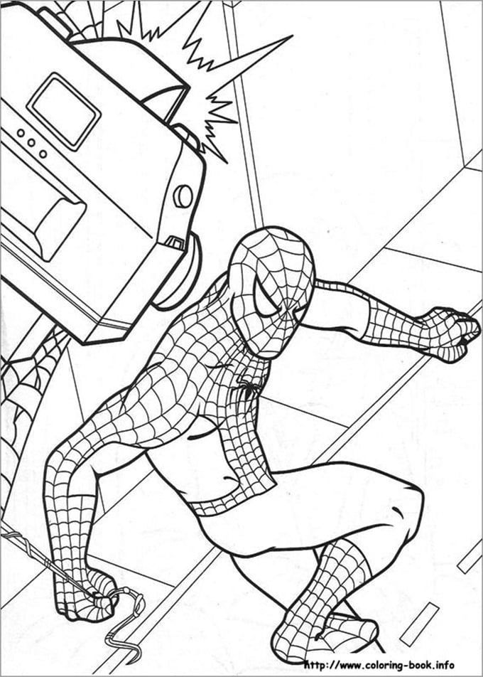 Spiderman colouring pages