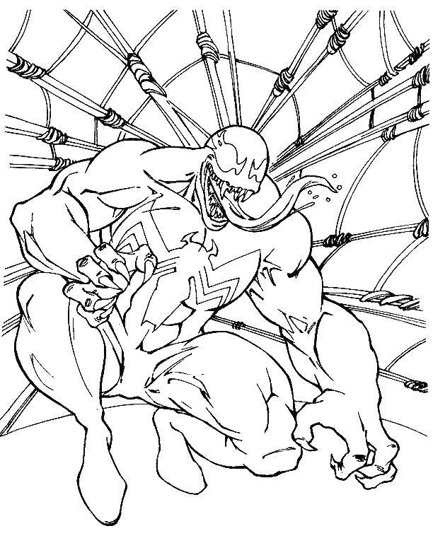 Online coloring pages coloring page venom spider man download print coloring page