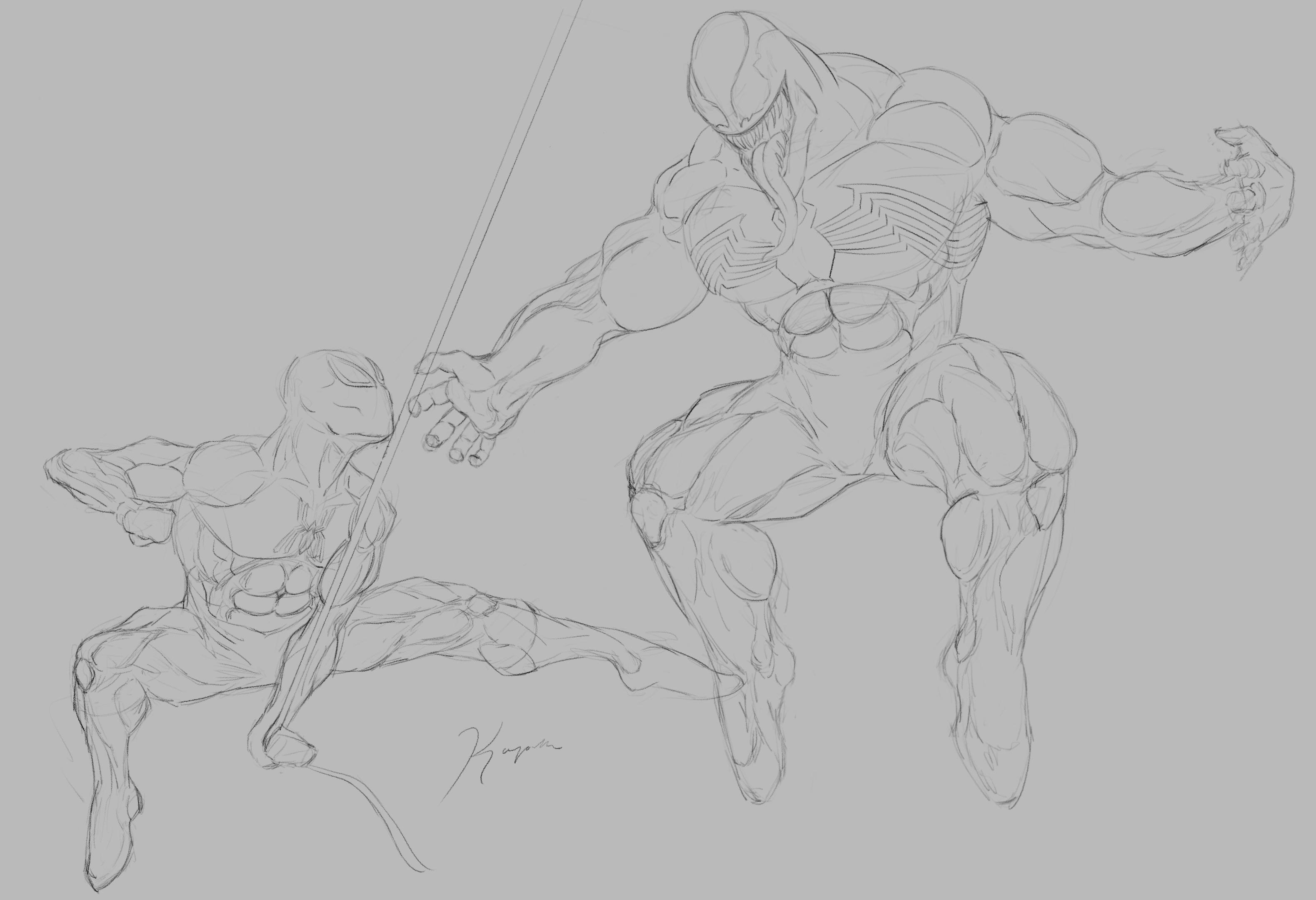 A sketch i made of venom and spider