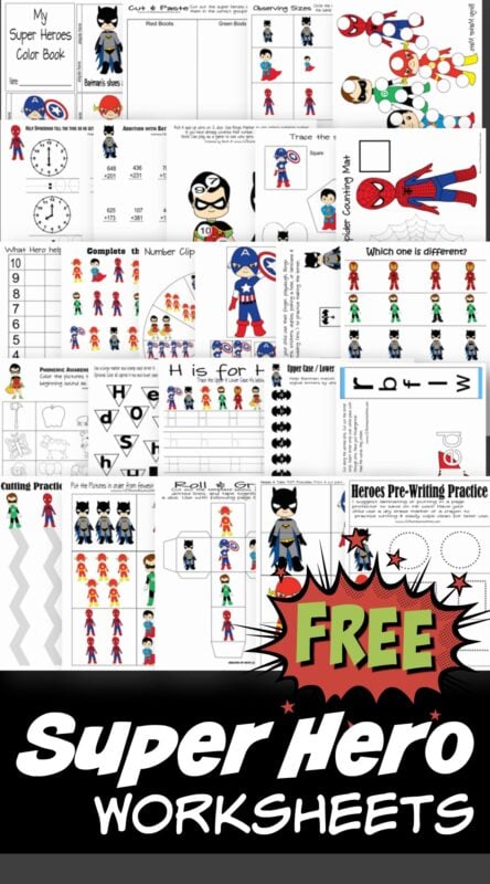 Free printable superhero worksheets and activity sheets