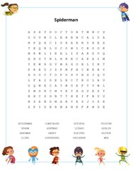 Spiderman word search