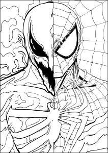 Spiderman coloring pages for adults kids