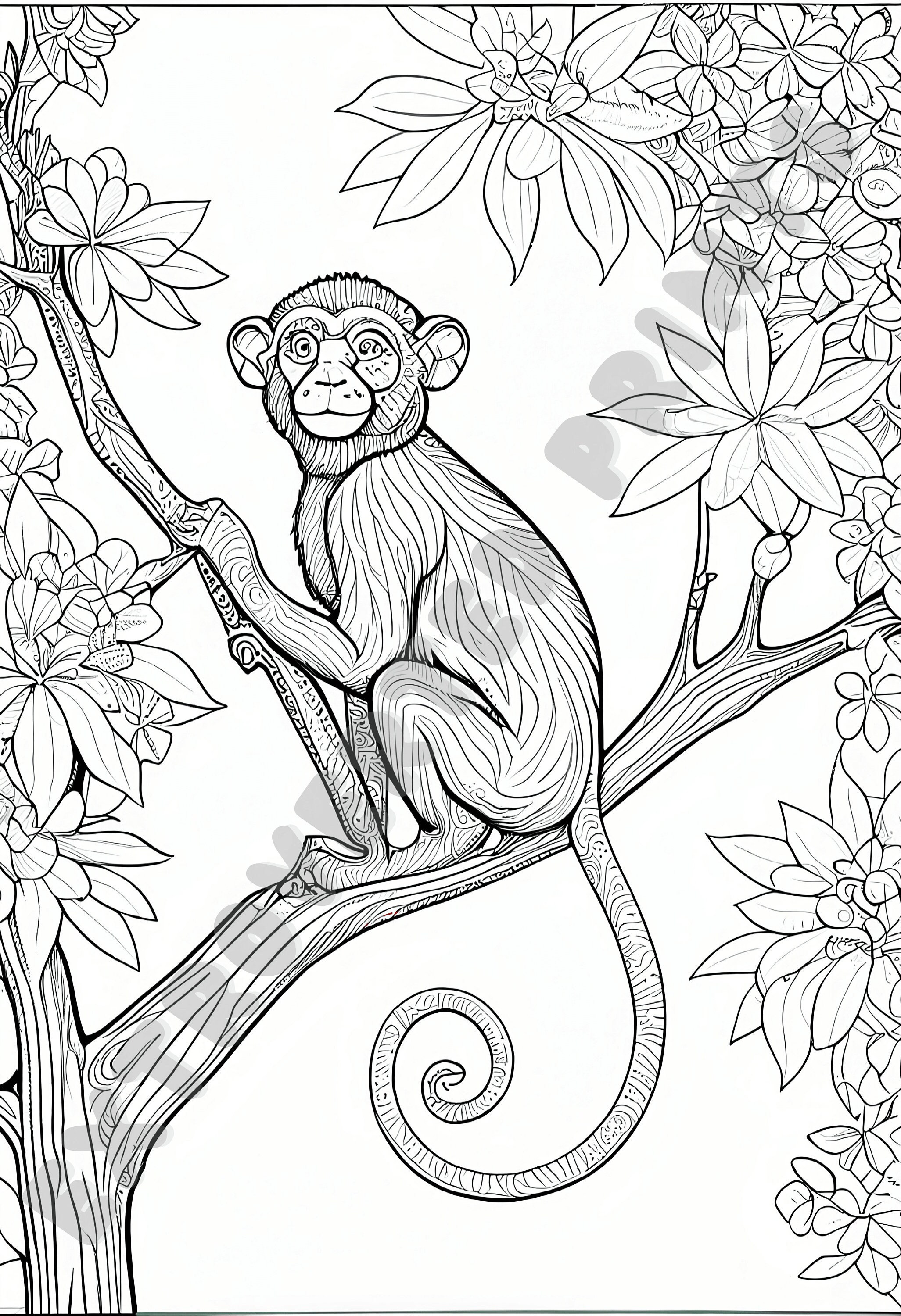 Monkey henry coloring page for kids and adults who experience adhd anxiety relaxin meditation instant digital download pdf file instant download