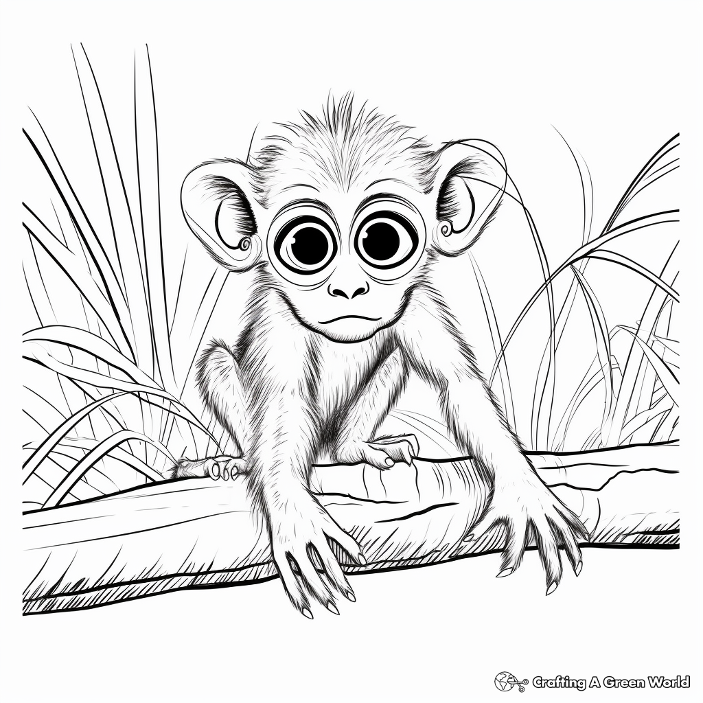 Realistic monkey coloring pages