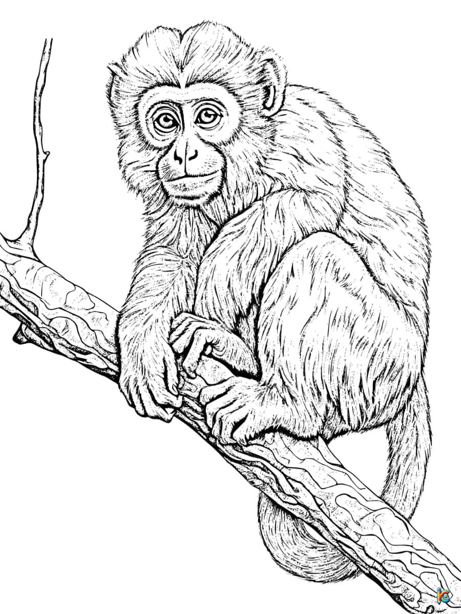 Monkey coloring pages â