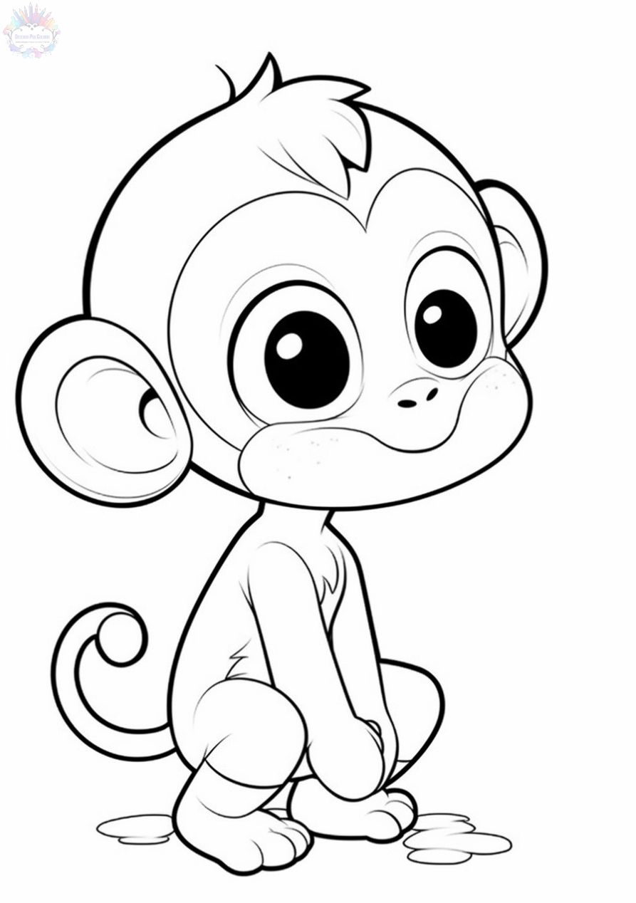 Monkey coloring pages