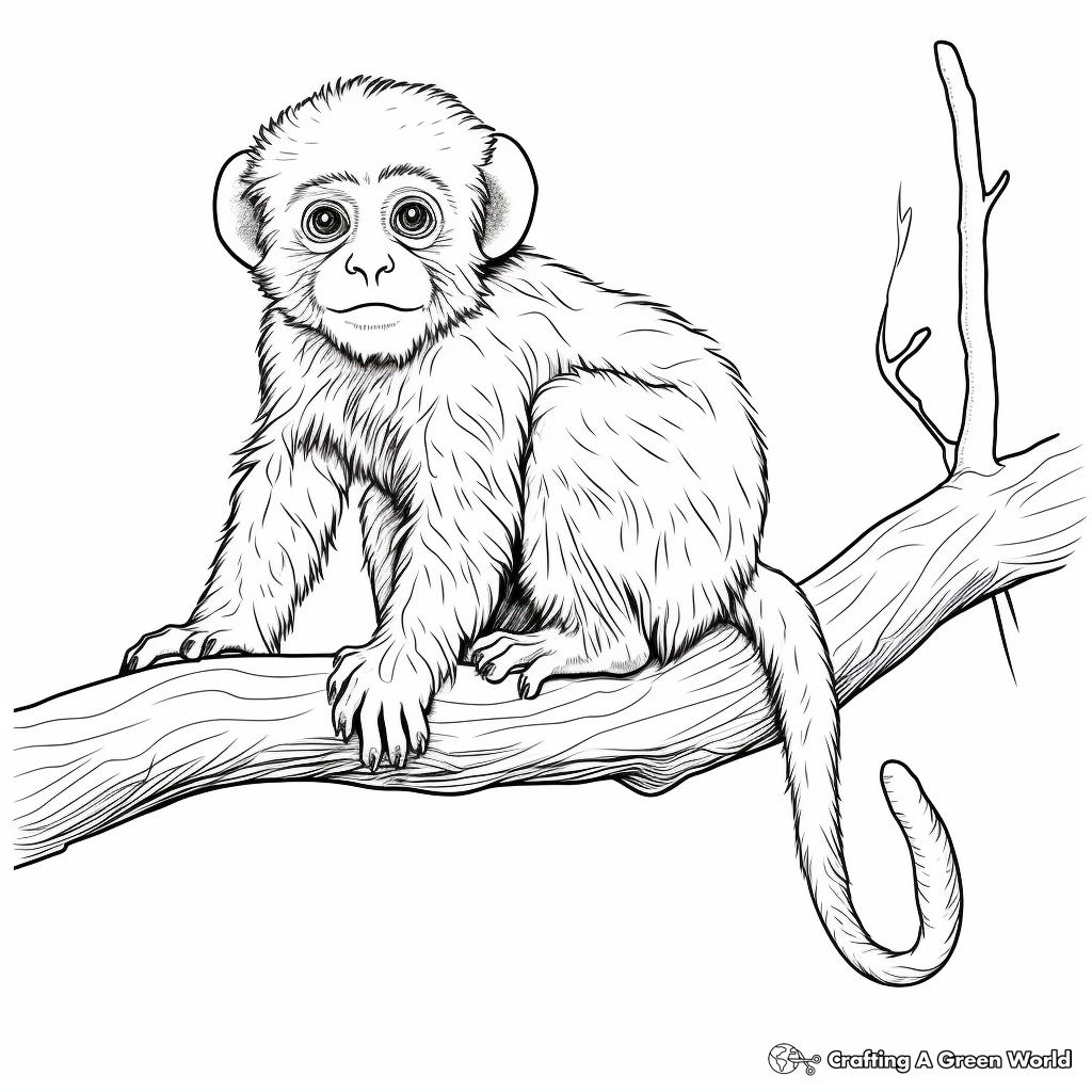 Realistic monkey coloring pages