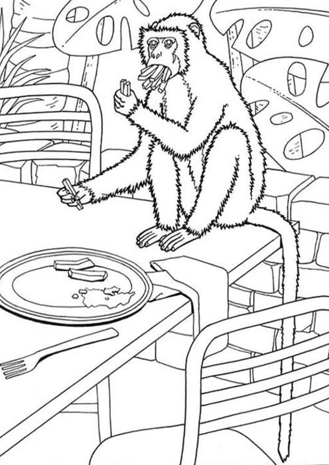 Free easy to print monkey coloring pages