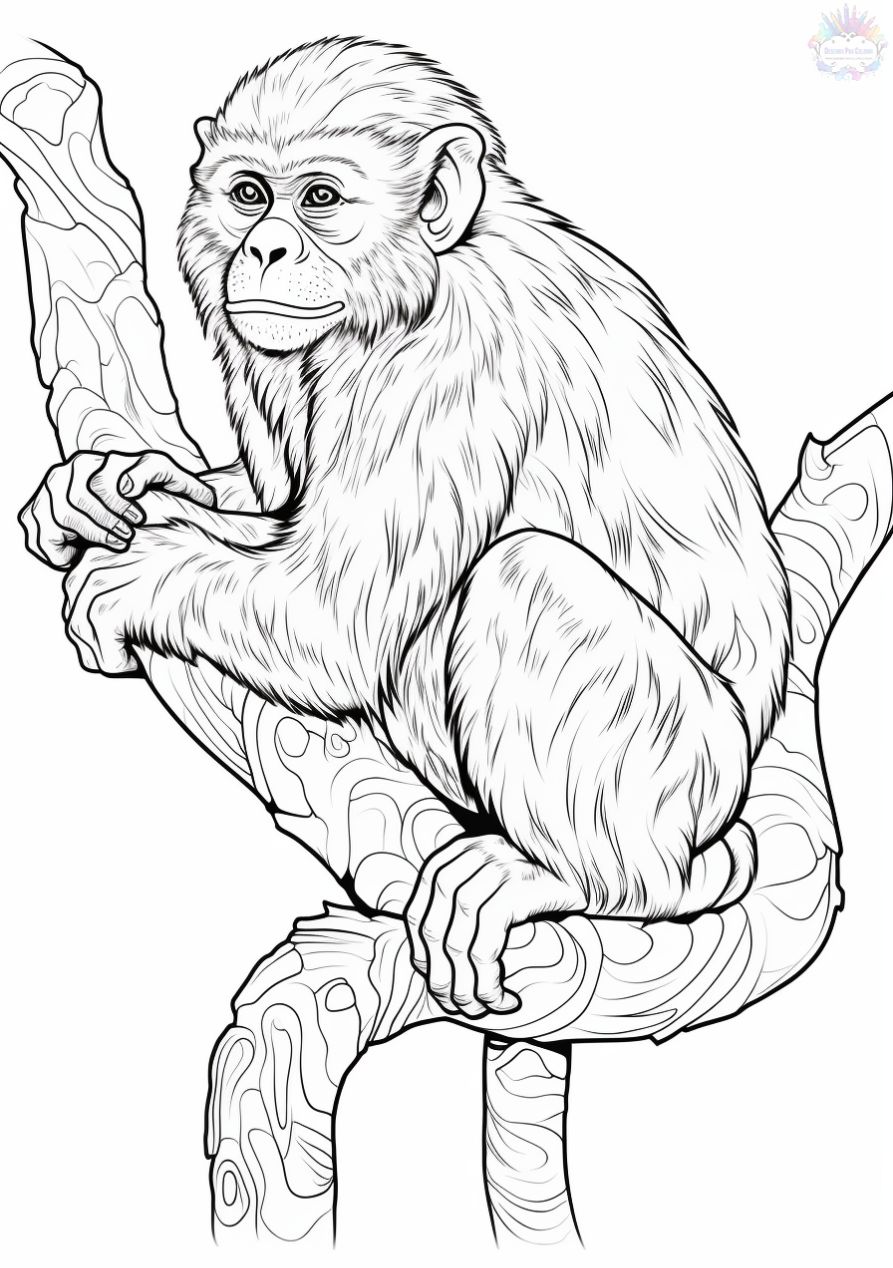 Monkey coloring pages