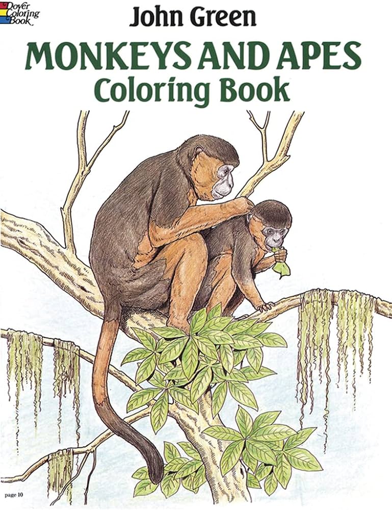 Monkeys and apes coloring book dover animal coloring books green john books