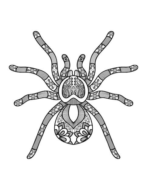 Premium vector spider mandala coloring pages for adults and kids coloring book