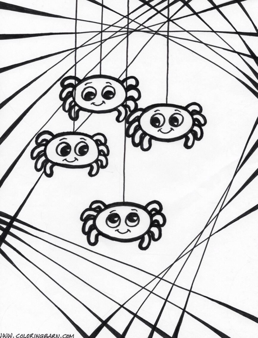 Free printable spider coloring pages for kids