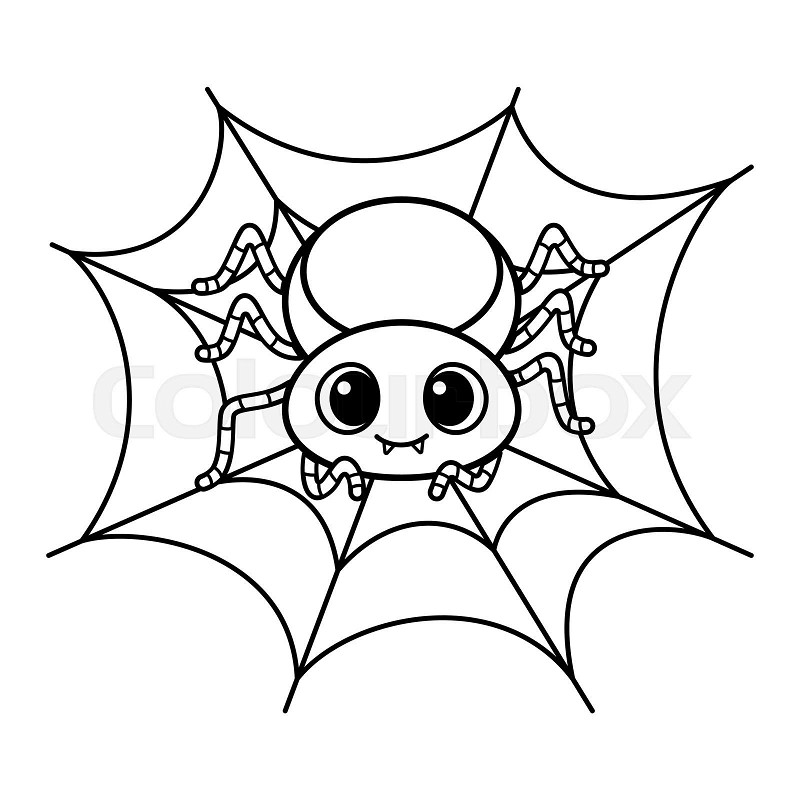 Cute spider coloring page cartoon vector illustration stock vector