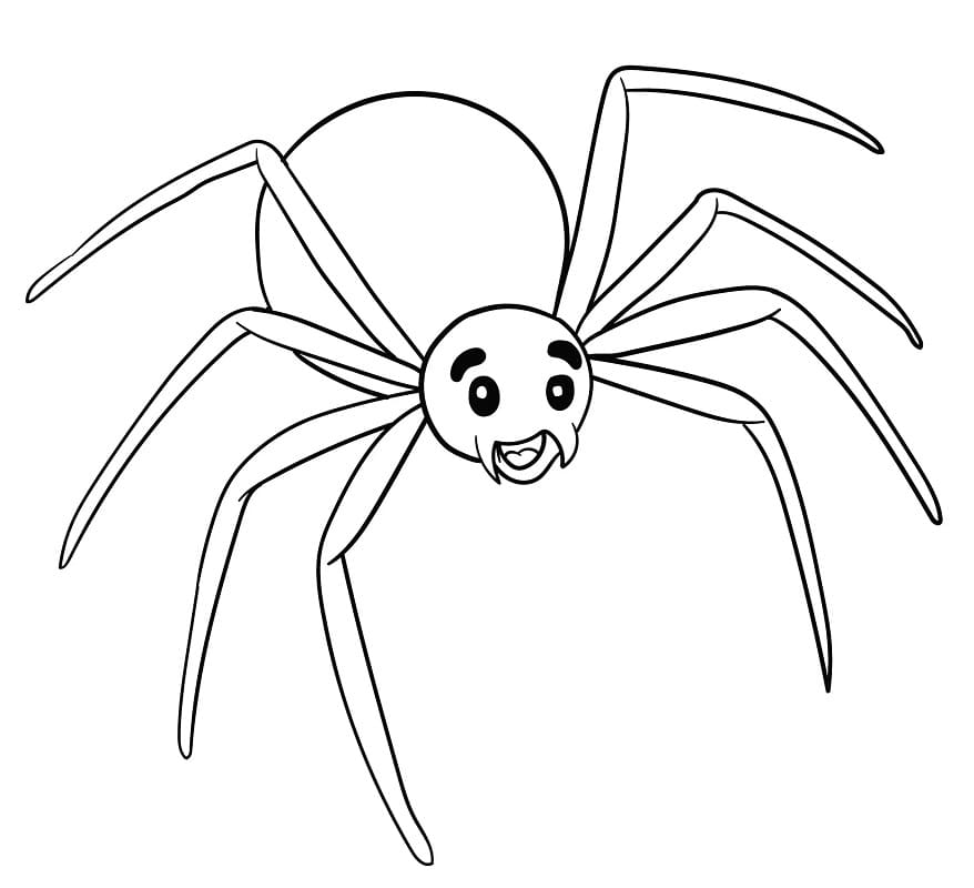 Printable cartoon spider coloring page