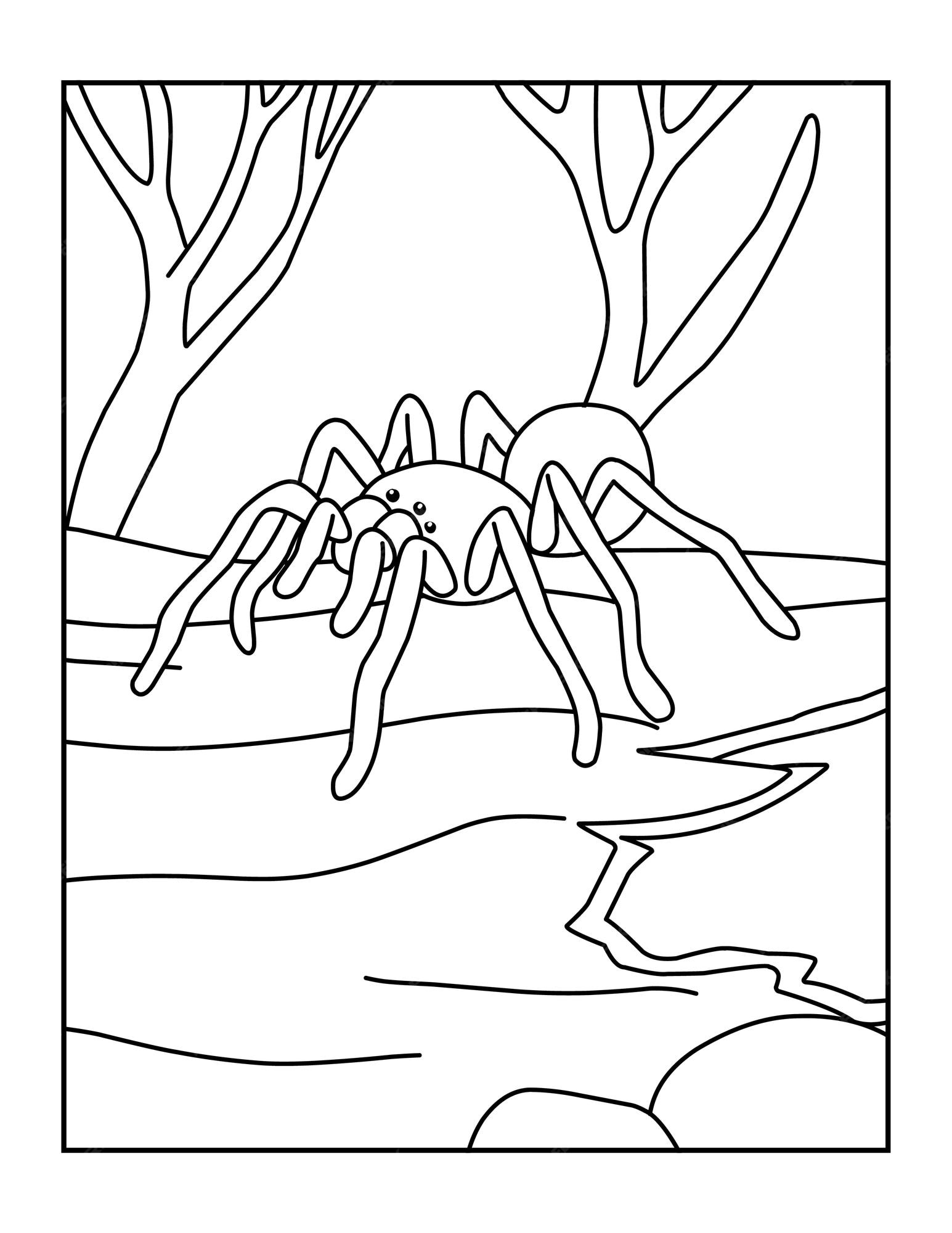 Premium vector cute printable spider coloring pages for kids