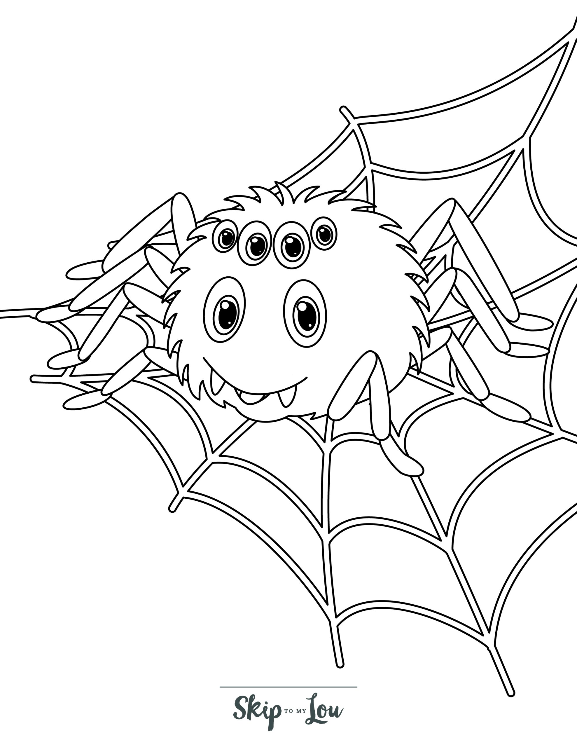 Spider coloring pages free printable pdf sheets skip to my lou