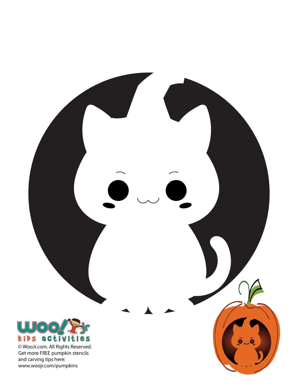 Cute kawaii pumpkin stencils woo jr kids activities childrens publishing