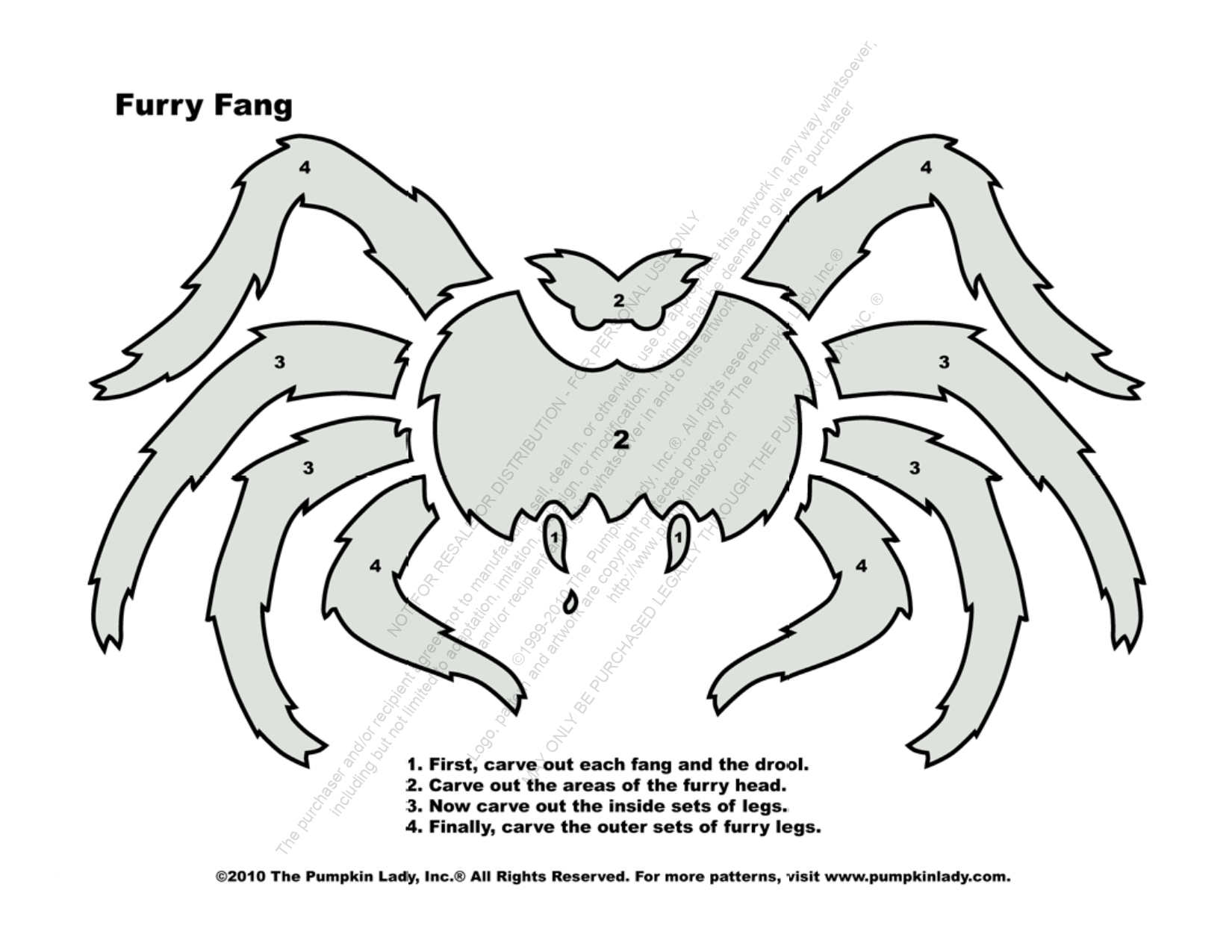 Spider free pumpkin stencil