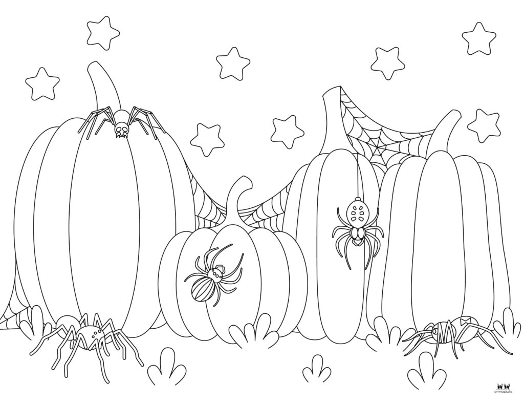 Halloween spider coloring pages