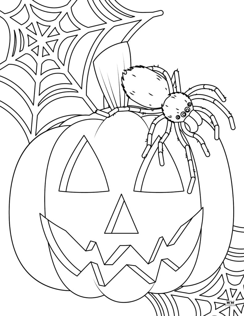 Halloween spider coloring pages