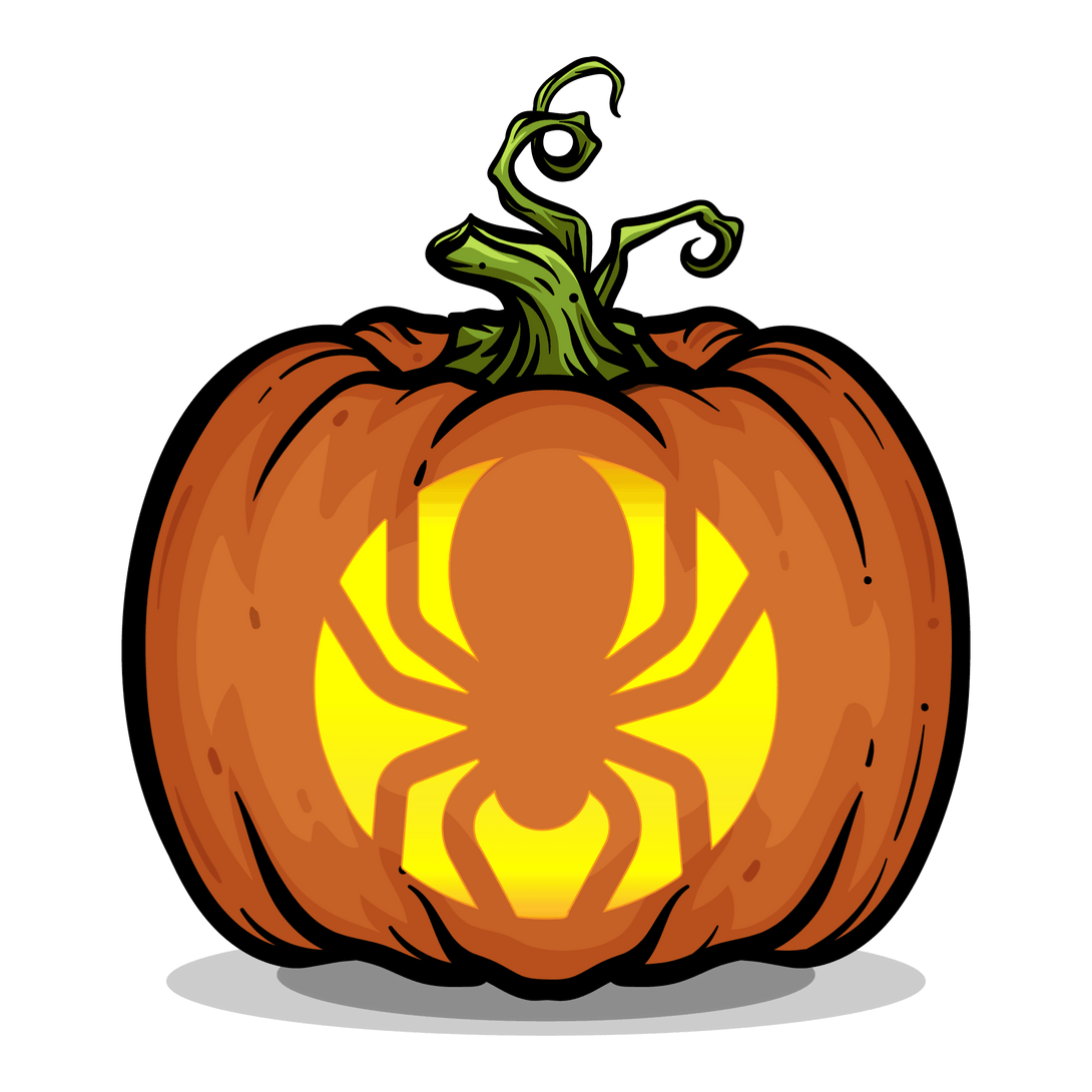 Easy spider pumpkin carving stencil