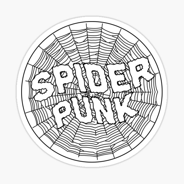 Spider punk web spiderverse graphic sticker black sticker for sale by mistermeteor