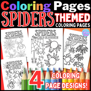 Spider coloring pages sheets spider themed coloring activity designs