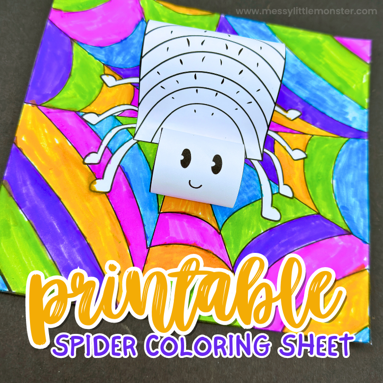 Printable spider coloring sheet