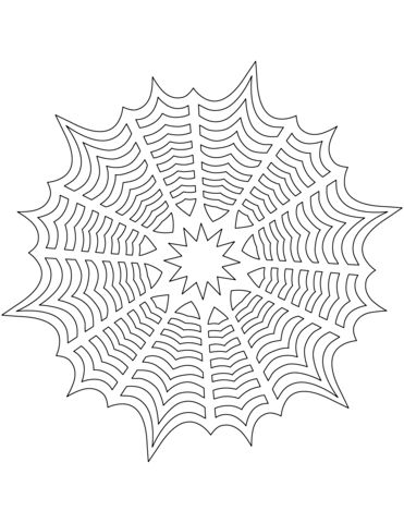 Snowflake with spiderweb pattern coloring page in coloring pages pattern coloring pages snowflake coloring pages