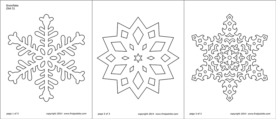Snowflake coloring pages free printable templates coloring pages firstpaletâ snowflake coloring pages paper snowflake template christmas snowflakes crafts