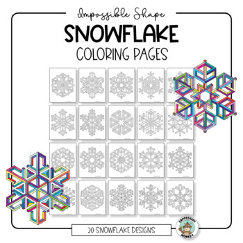 Winter snowflake coloring pages â impossible geometry â fun art sub lesson