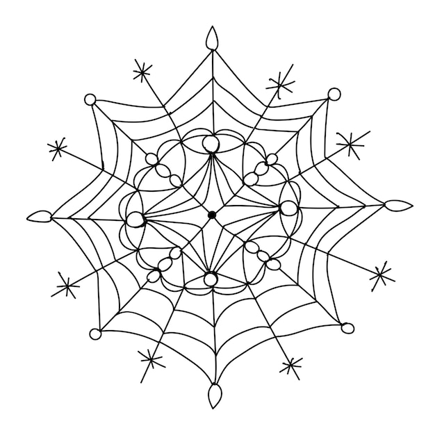 Premium vector black snowflake illustration on white background