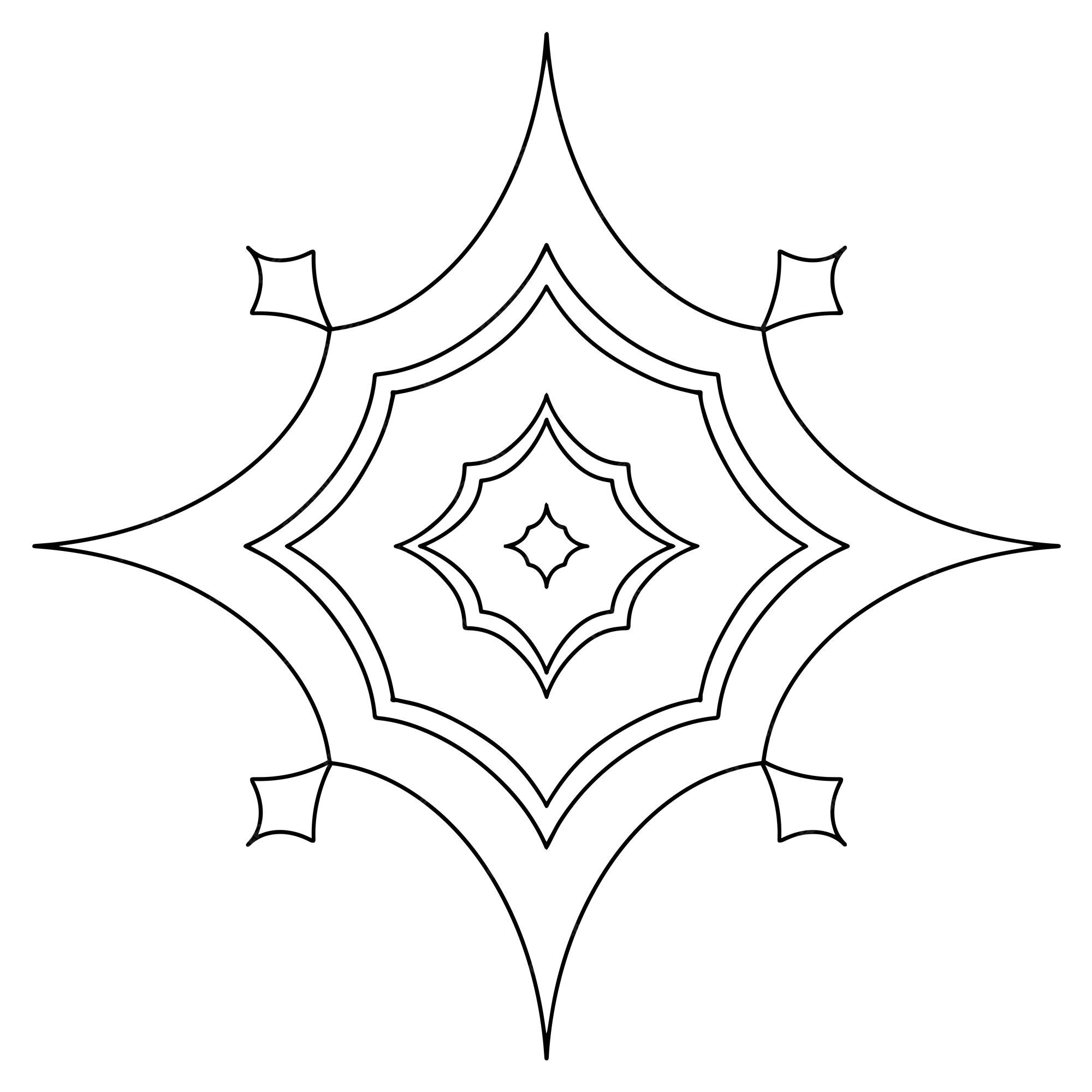 Premium vector outline of snowflake in black and white