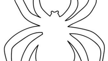 Spider cut out template coloring page