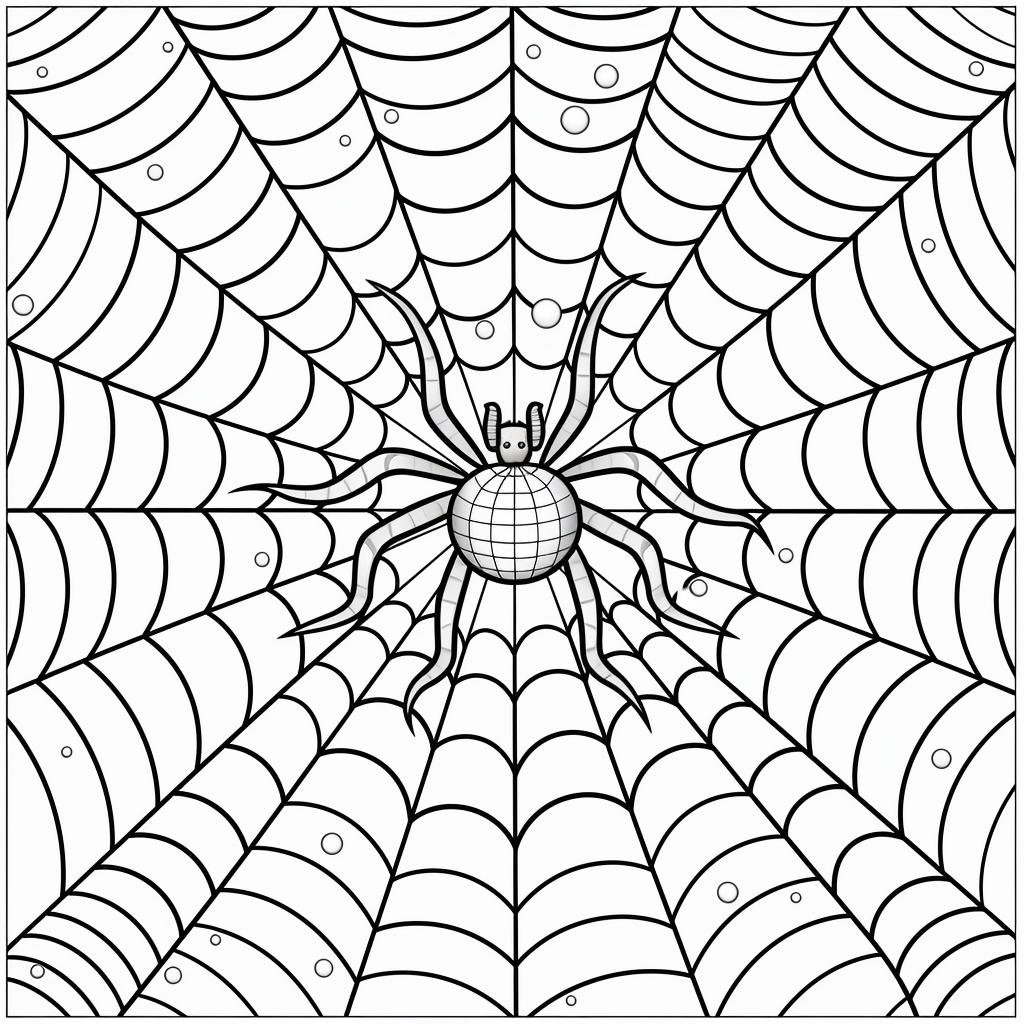 Spider web coloring page