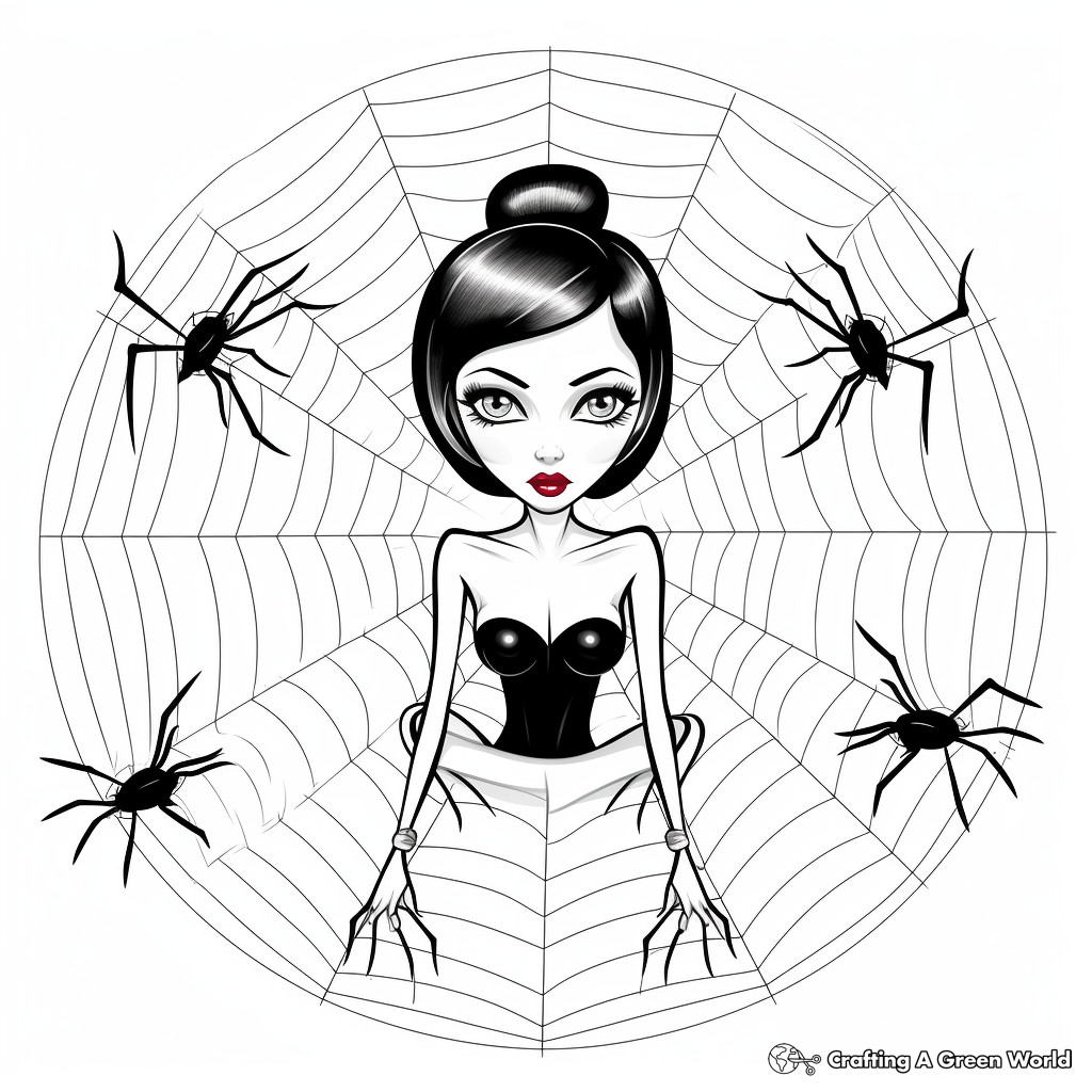 Black widow spider coloring pages