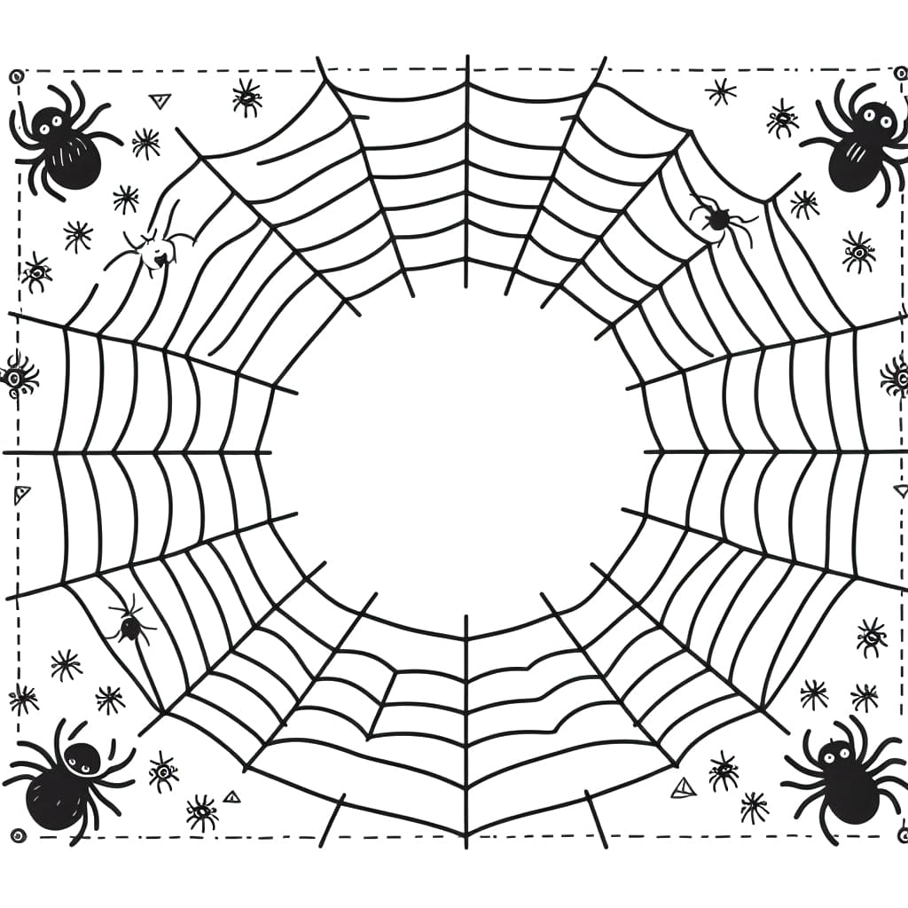 Nice halloween spider web coloring page