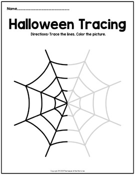 Halloween trace and color printable worksheets by the keeper of the memories