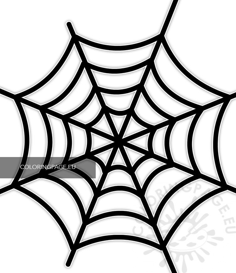 Printable spider web template coloring page